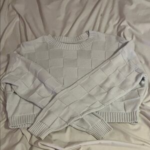 Hollister Women's Light Gray Crew Neck Sweater